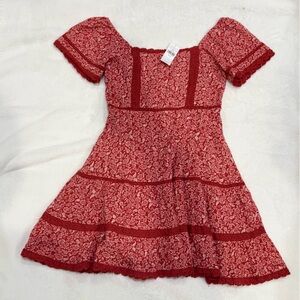 American Eagle Outfitters Red Textured Dress